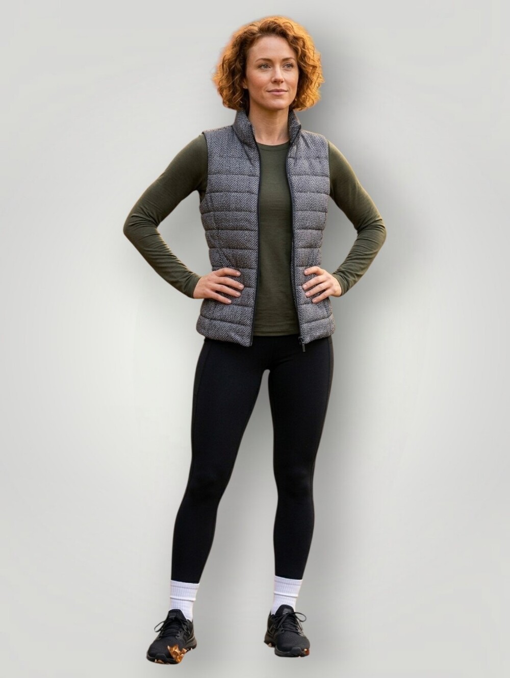 Tommy Hilfiger Herringbone Puffer Vest Medium‎ Chevron Quilted Sleeveless
